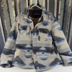 Jachs Blue and Gray Aztec Jacket